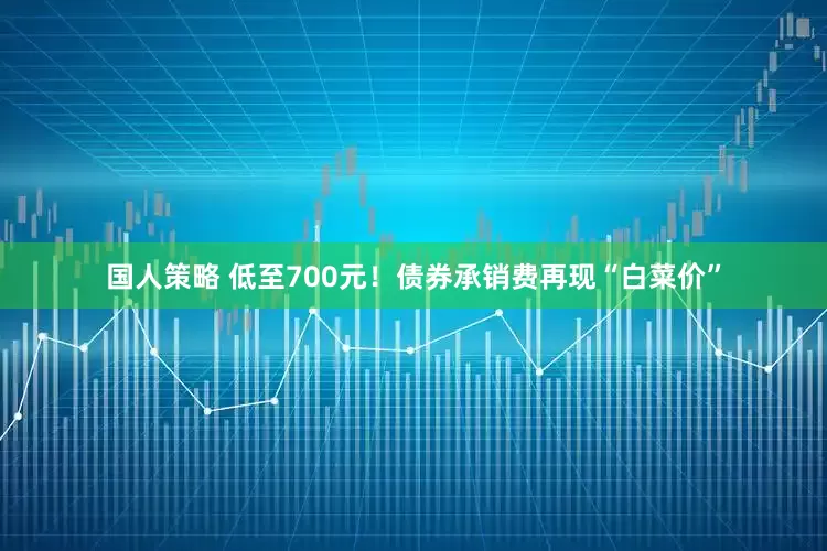国人策略 低至700元！债券承销费再现“白菜价”