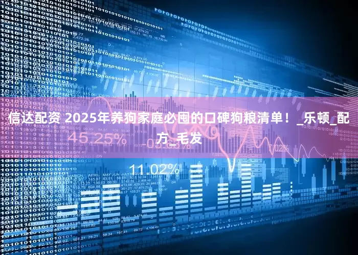 信达配资 2025年养狗家庭必囤的口碑狗粮清单！_乐顿_配方_毛发